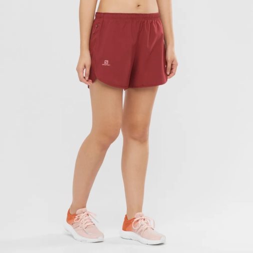 Pantalones Cortos Para Correr Salomon Agile Mujer Rojos | MX AOPB345